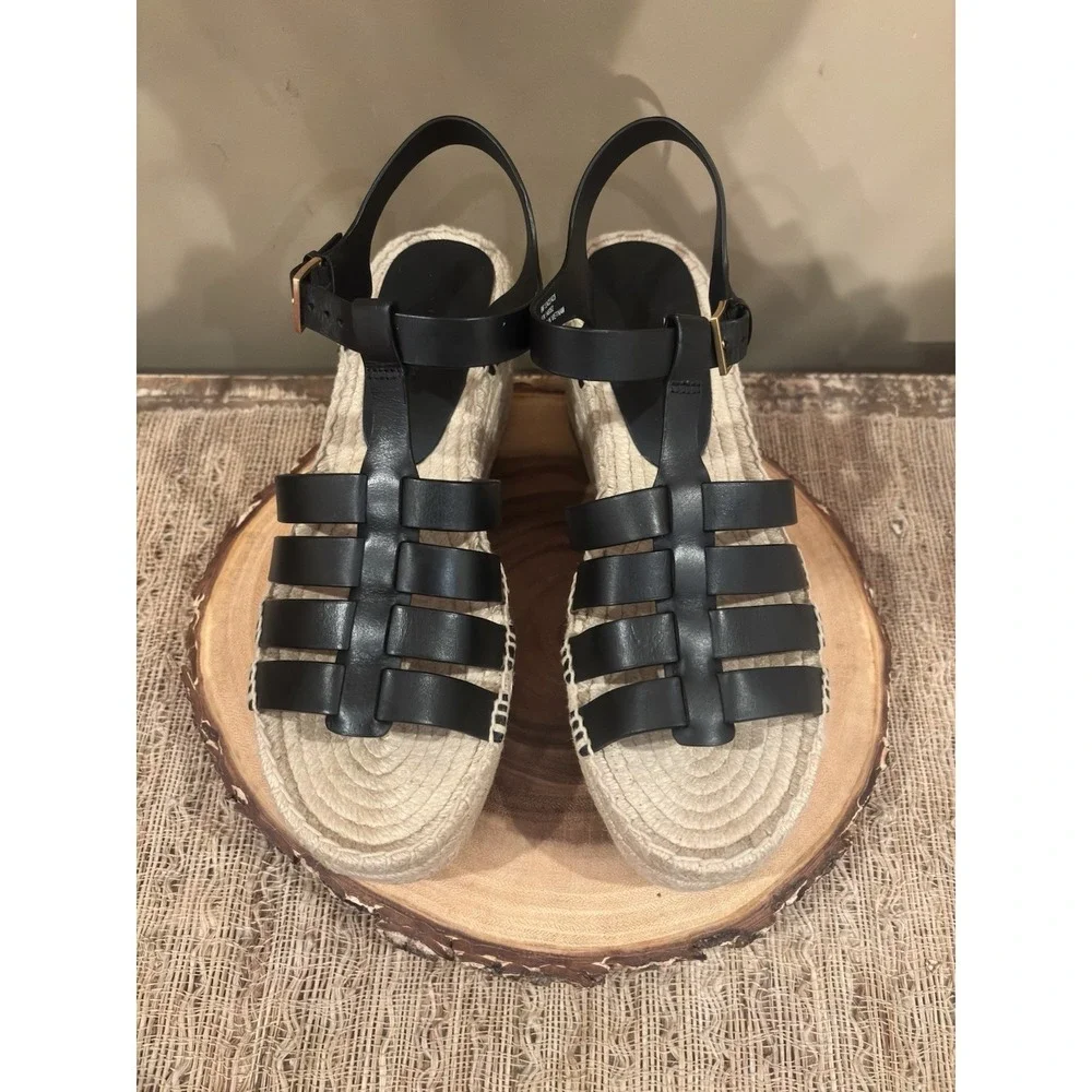Tory Burch Womens's Size 8.5 M Fisherman Espadrille Wedge Heel Platform New